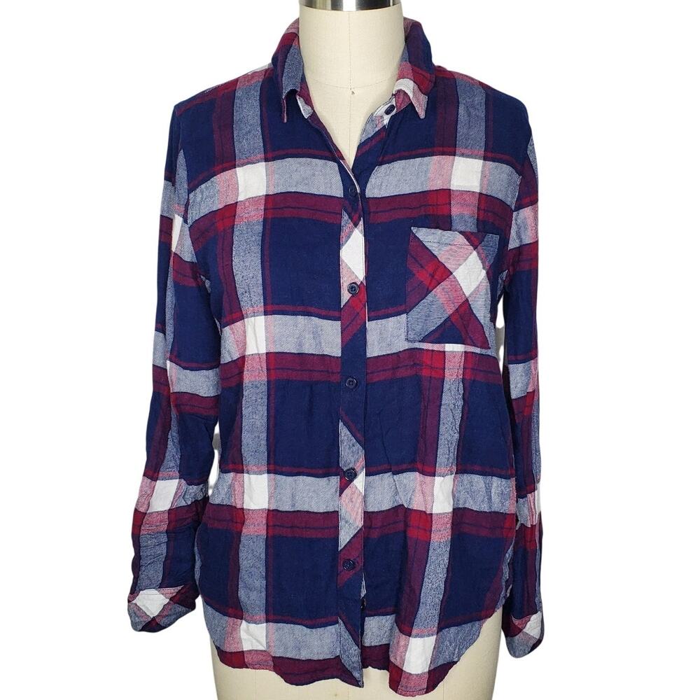 Rails Navy Purple Hunter Catalina Wine Plaid Button Down Shirt Medium